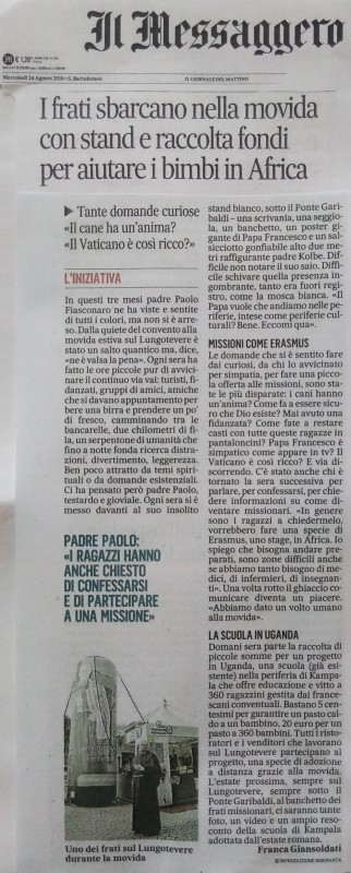 2016 08 12_Il Messaggero_Articolo